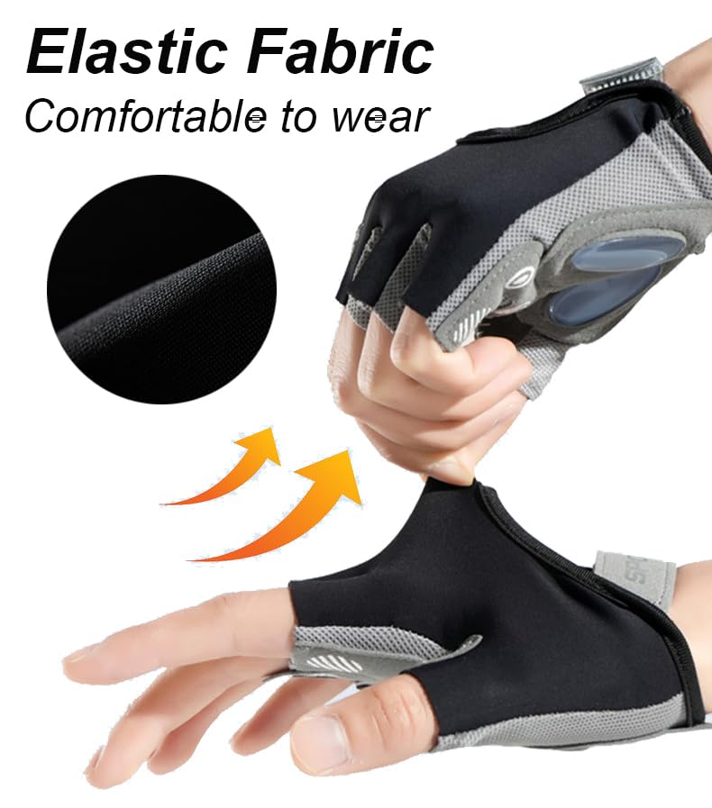 FGSS Workout Gloves for Men Women Exercise Gloves for Weight Lifting Fitness Cycling Gym Training with Grip Cushion Pads - color: Black