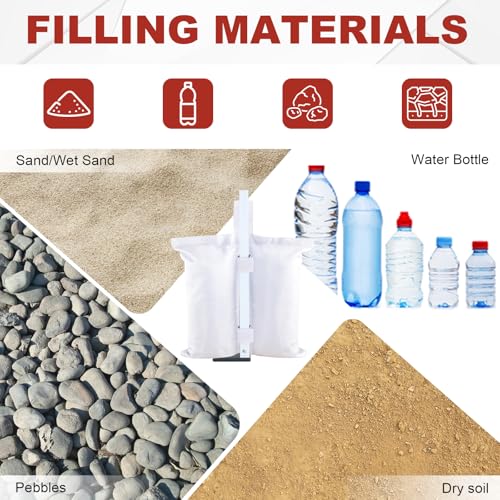 ABCCANOPY Canopy Weights 120 LBS Tent Sand Bags,4-Pack White(No Sand) - color: White, size: 120 LBS