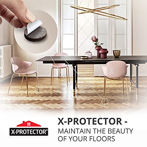 Felt Furniture Pads X-PROTECTOR 235 PCS Premium Furniture Pads - Felt Pads Furniture Feet Best Wood Floor Protectors - Protect Your Hardwood & Laminate Flooring! - size: 235 PCS Brown, Round & Square