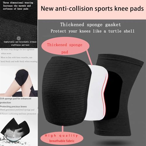 Anti slip sponge, soft and breathable men's, women's, girls', and children's black knee pads suitable for sports scenes such as volleyball, football, dance, yoga, wrestling, running, cycling, etc (Black, X-Small) - color: Black, size: X-Small