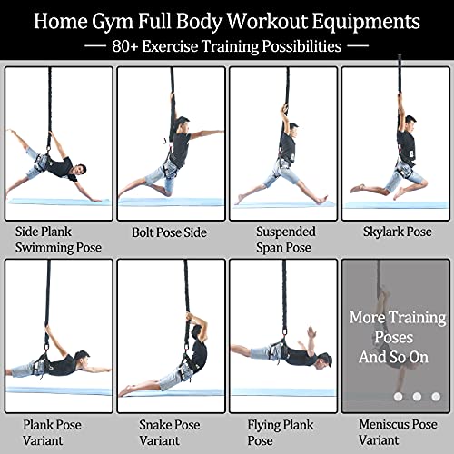 DASKING Natural Latex Resistance Bands Set - 3-Level for Suspension Trainer for Home Gym, Yoga & Recovery (Adjustable Harness, Exercise Guide) - style: Weight Class-1:70KG, Fit for 143-165 pounds