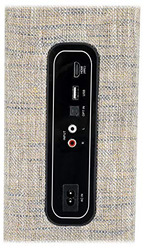 Rockville ONE-Tower BG All-in-One Bluetooth Speaker System+HDMI/Optical/RCA | All-In-One System, USB Playback, 200W Peak, 60W RMS, Remote, Adjustable Bass/Treble, Class D Amp, Digital Display, Home Use - color: Beige