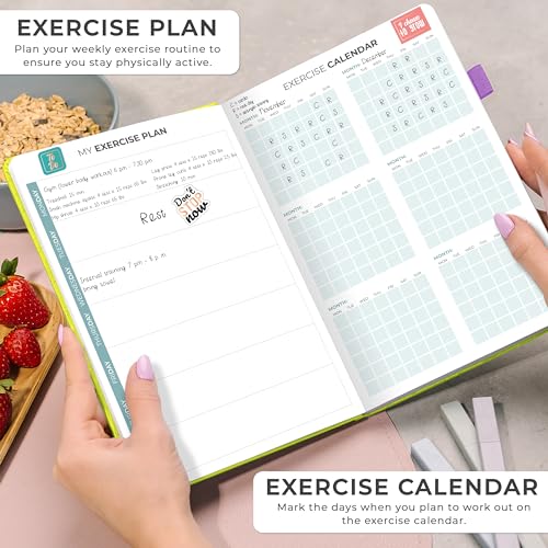 Clever Fox Weekly Meal Planner - Weekly & Daily Meal Prep Journal with Shopping and Grocery Lists for Menu Planning, Healthy Diet & Weight Loss Tracking, Lasts 1 Year, Undated, A5 - Neon Yellow - color: Neon Yellow