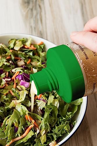 Cestari KItchen Glass Salad Dressing Shaker Bottle with Mixer Insert, 10 oz, Green – Leak-Proof Dispenser with Measurements and Recipes - color: Green