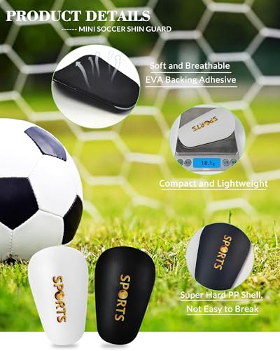 Mini Shin Guards Soccer Kids Age 4-6 with Straps Protective Gear | 4 Pairs Ultra Light Tiny Protective Equipment,Impact Resistant Calf Protective Gear Shin Pads for Toddler Youth Players - size: X-Small