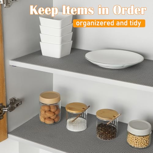 Songrey Non-Adhesive Drawer and Shelf Liner, Non Slip Cabinet Liners, Protect Kitchen Cupboard, Bathroom Drawers, Breathable, Thick Strong Grip mat (20IN x 20FT, Dark Gray) - color: Dark Gray, size: 20"W x 240"L