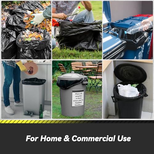 150 Count 55-60 Gallon Trash Bags, Sturdy & Tear-Resistant Commercial Can Liners 55 Gallon, Large Garbage Bags, Large Black Trash Bags for Commercial, Lawn and Leaf Bags - style: 55-60 Gallon - 150 Count