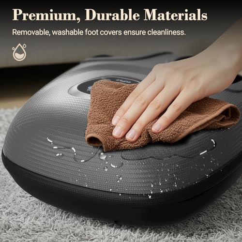 CuPiLo Foot Massager with Heat, FSA Eligible HSA Shiatsu Foot Massager Machine for Plantar Fasciitis, Adjustable Vibration & Pressure for Neuropathy Pain, Women Men Gifts, Fits Up to 12"(Gray) - color: Gray