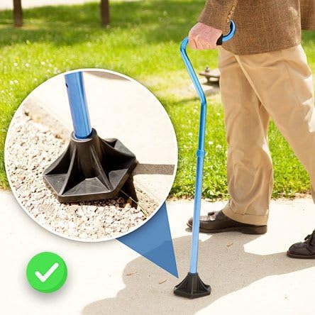 StrongArm Comfort Cane + Self Standing Lightweight Adjustable Walking Cane for Men & Women + Ergonomic Forearm Grip Stabilizes Wrist & Provides Extra Support & Stability (Self Standing Base) - color: Self Standing Base