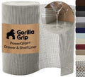 GORILLA GRIP powerGRIP Drawer Shelf and Cabinet Liner, Thick Strong Hold, Non-Adhesive Liners Protect Kitchen Cabinets and Cupboard, Bathroom Drawers, Easy Install, Breathable Mat, 12" x10' Light Gray - color: Light Gray, size: 12" X 10', style: 12" x 10'