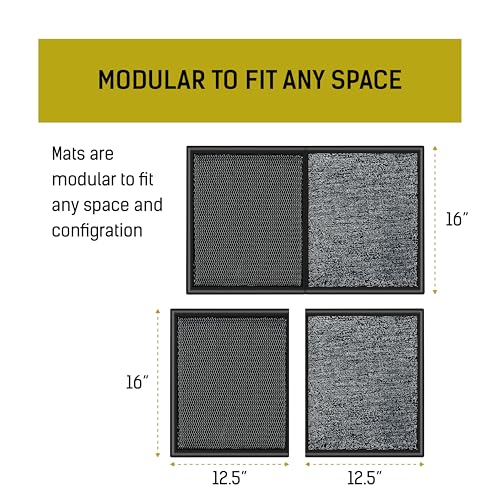 LOSTRONAUT 2-in-1 Wet Dry Shoe Cleaner - 25''x16'' Non Slip Floor Mat, Indoor & Outdoor Welcome Rug, Disinfectant Mat for Doors