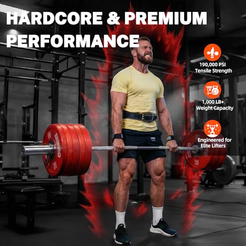 Olympic Barbell Bar Series, 2 Inch Weightlifting Bars, 4FT 6FT 7FT Straight & EZ Curl Options, 190K PSI Steel, Diamond Knurling, Smooth Rotation for Home & Gym Strength Training - color: 6FT