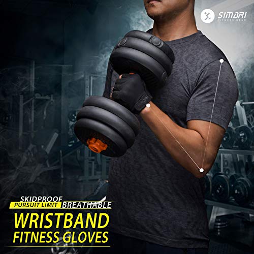 SIMARI Breathable Workout Gloves for Men and Women, Padded Weight Lifting Gloves with Great Grip, Full Palm Protection for Gym Training, Cycling, Weightlifting, Exercise, Crossfit, Climbing - color: 1a-Iron Black, size: X-Large