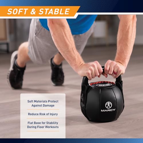 Marcy Strength Training Soft Kettlebell with Handle for Weightlifting, Conditioning, Strength and core Training 10 lbs - 40 lbs - style: Rouge - 10 LB