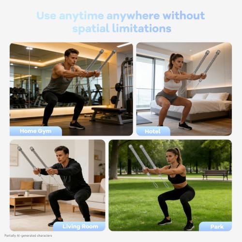 Cordless Battle Ropes with Adjustable Resistance Springs - color: Gray