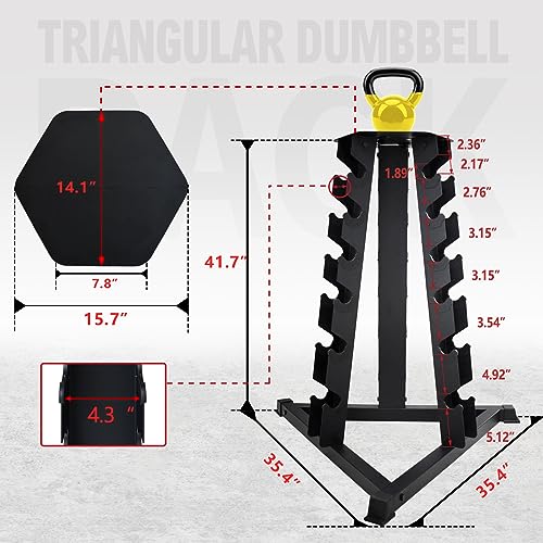 Balelinko Home Gym Equipment Workouts Strength Training Weight Loss Pilates Weights Yoga Sets Weights for Women, Men, Seniors and Youth - color: Black, style: Triangular Dumbbell Rack
