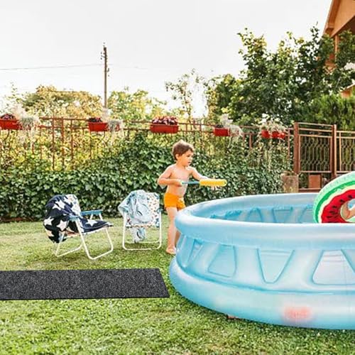 Pools Floor Pathways Mats, Absorb Water Pools Ground Walkways Pads, Slip-Proof Backing Pool Spa Floor Pathways Mats for Above Ground Pools, Spas, Hot Tubs.(10 Ft x 16 Inch), Black