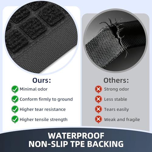 Front Door Mat Outside Entrance, Heavy Duty Waterproof Doormat | 47.5"x35.5" Indoor/Outdoor Dirt Trapper with Non-Slip Rubber Backing, Low Profile Easy Clean, Stain & Fade Resistant Brown - color: Brown, size: 2'11" x 3'11" (Rectangular)
