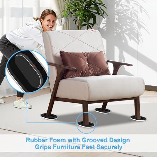 Furniture Sliders for Hardwood Floors: Multi-Surface 3-in-1 Movers Sliders | Moving Pads with 8PCS Carpet Sliders+4PCS Hard Floor Socks+1 Lifter - Protect Floor and Easily Move Furniture - size: 5.8*4.3in Oval 8+4+1Pack