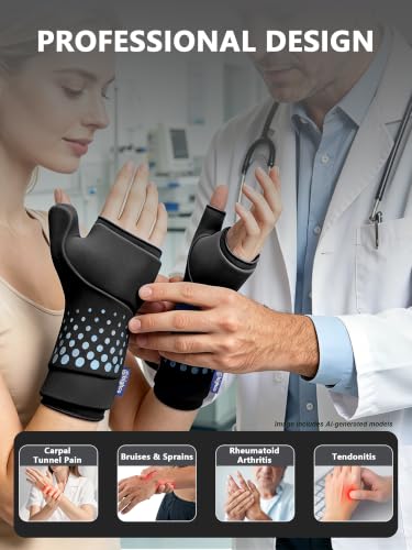 Wrist &Thumb Ice Pack Wrap -Cold&Hot Therapy Thickened Ice Gel- Hand Ice Pack & Ice Glove for Arthritis,Carpal Tunnel Relief, Tendonitis,Injuries & Recovery-Fits Men and Women (Black, 2 Pack L/XL) - color: 2 Pack-black, size: L/XL