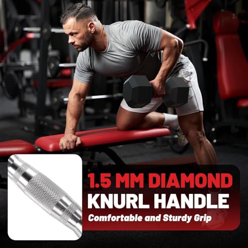 Hex Dumbbell Set 60-650lb, Weights Set Rubber Encased, Home Gym | PAPABABE Complete & Durable Cast Iron Core Odorless PVC Antiroll Hex Shape Ergonomic Chrome Handle Versatile Home Gym - size: 280 lb Set (Pair of 20, 30, 40, 50), style: Chrome Grip