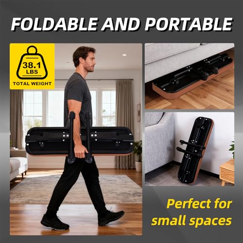 Flat Weight Bench, 2.4 Inch Thick Pad Workout Bench 660 LBS Bench Press Exercise Equipment for Home Gym Strength Weight Training - color: Brown, size: 43 in Foldable