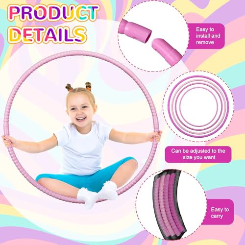 Sratte 8 Pcs Color Hoop Detachable Adjustable Exercise Ring Plastic Hoop for Gymnastics Dog Agility Equipment Party Decor, 4 Colors - color: Sweet Color, size: 28 Inch