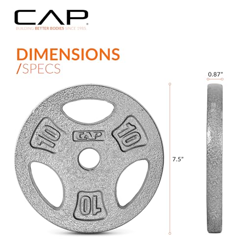 CAP Barbell Standard 1-Inch Grip Weight Plates - color: Gray, size: 10 lbs Plate Pack (x2)