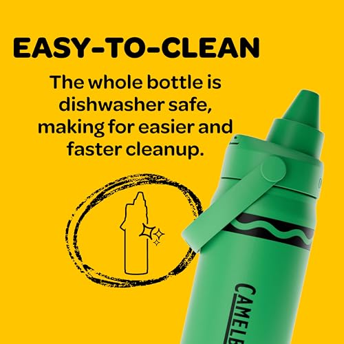 CamelBak Crayola Chug Insulated Stainless Steel Water Bottle, Cold Retention Design with Spill Resistant Chug Lid for Everyday Hydration, 16oz, Mountain Meadow - color: Mountain Meadow