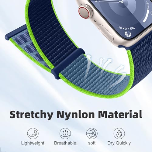Sport Loop Band Compatible with Apple Watch Bands for Women 44mm 46mm 45mm 49mm 42mm 38mm 40mm 41mm men,Stretch Adjustable Braided Nylon Straps for iWatch Series 11/10/9/8/7/6/5/4/3/2/1/SE/Ultra - color: Borland, size: 38mm/40mm/41mm/(42mm-series 11 10)