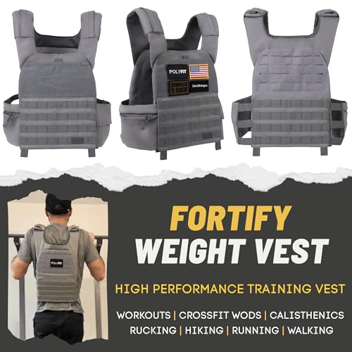 Polyfit Fortify Weighted Vest - Workout Vest for Men & Women - color: Grey