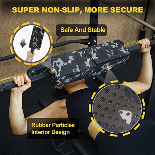 POWER GUIDANCE Square Hip Thrust Pad Barbell Squat Pad Protective Pad for Barbell Bench Press, Barbell Hip Thrusts, Weight Lifting, Squats, Lunges - Fit Standard and Olympic Bars - color: Green Camo