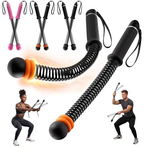 Chillchard Battle Ropes for Home Gym, Weighted Ropeless Battle Ropes | Cordless Battle Ropes with Adjustable Resistance Springs, Portable Home Workout Equipment for HIIT Cardio & Strength Training - color: Orange