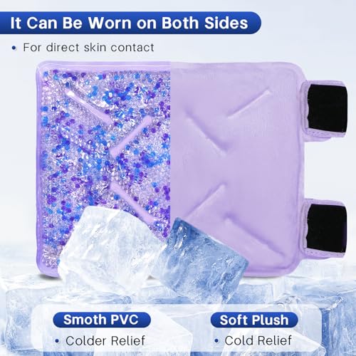 Knee Ice Pack Wrap for Pain Relief Reusable Gel Ice Wrap for Leg Injuries Swelling Knee Replacement Post-Surgery Recovery Adjustable Cold Compression Therapy Wrap for Arthritis (Light Purple-2 Pack) - color: Light Purple-2 Pack