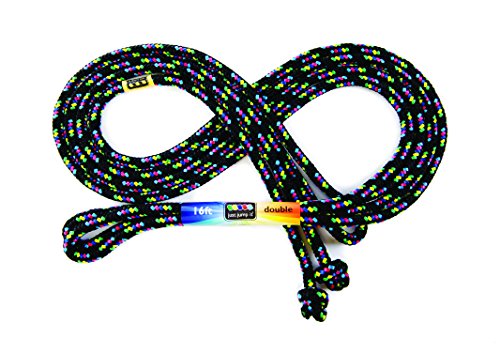 Just Jump It 16' Foot Single Jump Rope for Kids Women and Men - Active Outdoor Youth Fitness Excersing Equipment - Double Dutch Length Gym Accessories - color: Black, size: 16 FEET