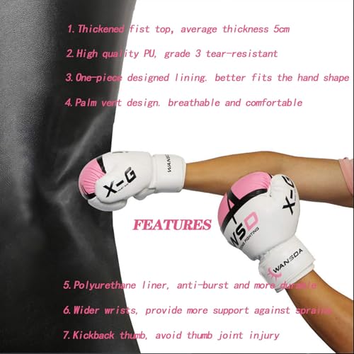Luwint Kids Youth Boxing Gloves 4oz 6oz 8oz, Premium Training Sparring Gloves for 3-5 6-10 10-12 Years and Teens, Beginner Heavy Bag Gloves for Kickboxing Punching MMA Muay Thai - size: 8 oz (70-110 lbs)