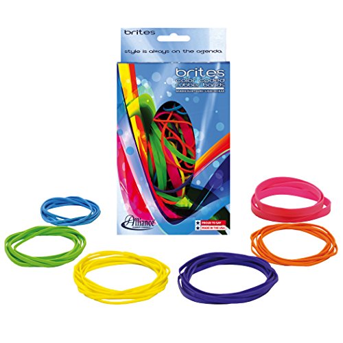Alliance 07706 Brites Pic-Pac Rubber Bands, Blue/Orange/Yellow/Lime/Purple/Pink, 1-1/2-oz Box (Pack of 2) - size: Assorted Sizes (Pack of 2)