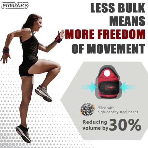 Frelaxy Wrist Weights with Thumb Loops for Men Women, 1-3 lb Pair | Weighted Gloves for Running Strength Training Yoga Walking Exercises 1lb*2 2lbs*2 3lbs*2 - color: Red, size: 1 lb x 2
