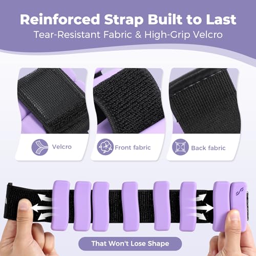 Sportneer Wrist & Ankle Weights for Women & Men Set of 2 (1LB/2LB Each) - Soft Silicone Arm & Leg Weights for Pilates, Yoga, Walking, Barre, Home Workout, Water Aerobics - color: Aura Lavender, size: 2 Lb Pair (1 Lb Each)