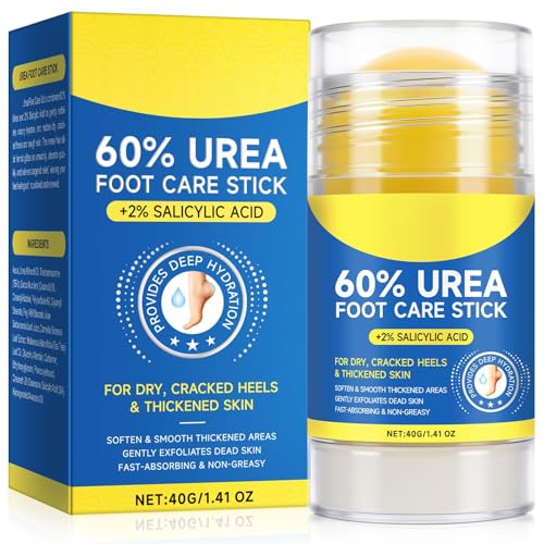 60% Urea Cream Stick plus 2% Salicylic Acid, Maximum Strength Urea Foot Cream Callus Remover for Dry Cracked Heels, Hands, Knees,Exfoliating Moisturizer, Dead Skin Remover Foot Balm 1.4oz (1pcs) - size: 1.41 Fl Oz (Pack of 1)