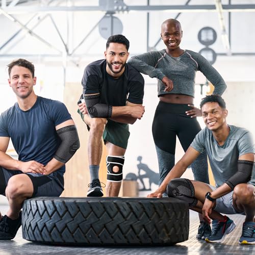 POWERLIX 2Pack Arm Orthopedic Brace Compression Support (Pair) - Elbow Sleeve for Arthritis, Golf Elbow,Golfers Elbow,Pain Relief,Tendonitis,Tennis (Black, M)