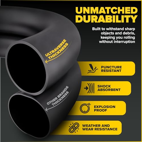 Ultraverse 27.5" Bike Inner Tubes 27.5 x 1.75, 1.95, 2.10, 2.125 – Butyl Rubber Bicycle Tubes with Schrader Valve – Compatible with Mountain, Cruiser, City & E-Bikes – Set of 2 | Butyl Rubber Bicycle Tubes, Schrader AV Valve, Compatible with Mountain, Cru