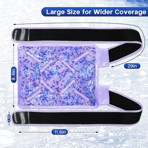 Knee Ice Pack Wrap for Pain Relief Reusable Gel Ice Wrap for Leg Injuries Swelling Knee Replacement Post-Surgery Recovery Adjustable Cold Compression Therapy Wrap for Arthritis (Light Purple-2 Pack) - color: Light Purple-2 Pack