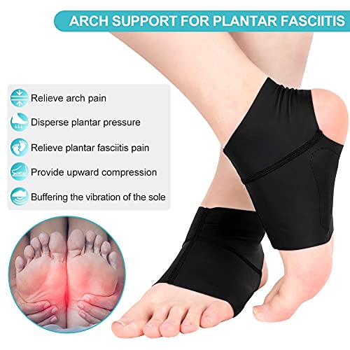 Plantar Fasciitis Arch Socks with Gel Pads, Arch Ankle Support Sleeves for Flat Feet, Compression Ankle Arch Brace Wrap for Men and Women, Heel Spurs, Flat Foot, High/Low Arch Relief, 1 Pair