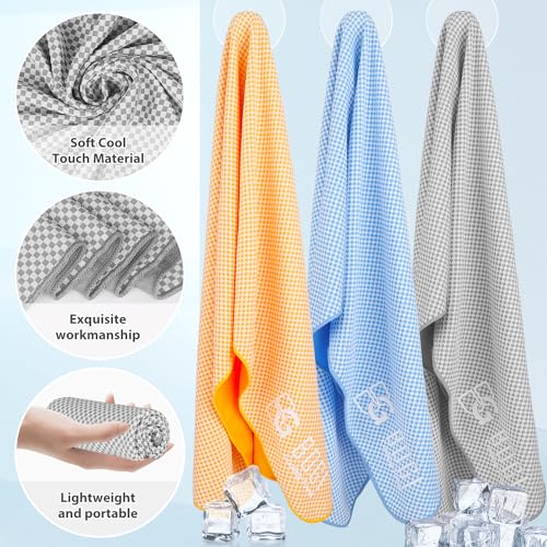 BOGI Cooling Towels for Neck and Face, Soft Breathable Cool Towel for Instant Cooling Stay Cool for Yoga, Sport, Gym, Camping, Running & More Activities - color: Grey, size: 40.00" x 12.00"