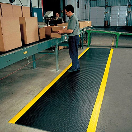 NoTrax 419 Diamond Sof-Tred W/Dyna-Shield Anti-Fatigue Safety Mat | for Home or Business 3' X 12' Black/Yellow - color: Black/Yellow, size: 3'W x 12'L x 1/2" Thick