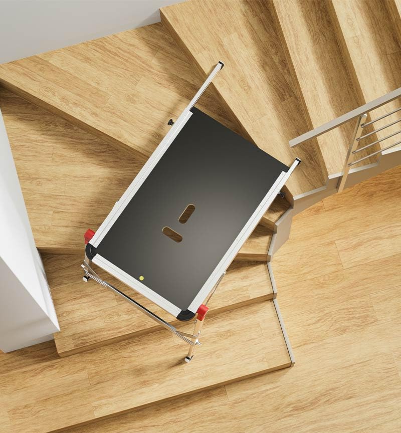 Hailo TP1 Work platform for staircases Non-slip textured coated board Length and height-adjustable telescopic rails and feet Integrated spirit level Two-hand safety unlocking mechanism 9940-101 Silver - style: Old Version