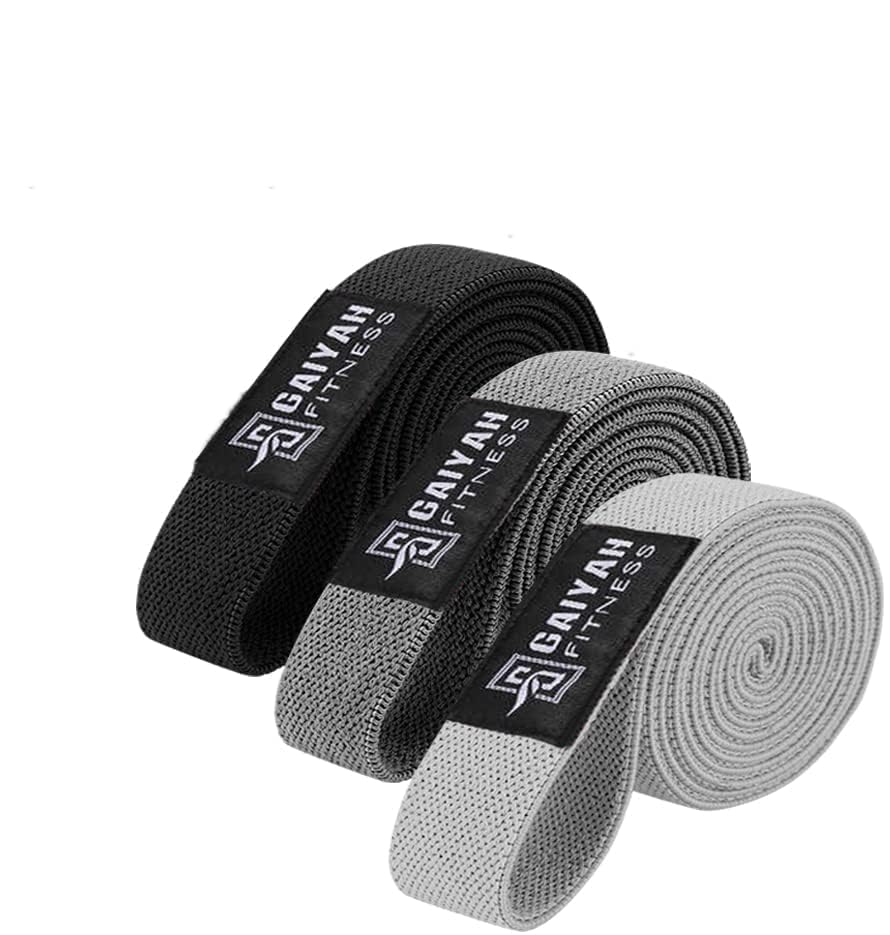 Long Resistance Bands for Working Out Women, Fabric Resistance Band, Stretch Bands for Exercise Bands Resistance Bands Set for Physical Therapy, Elastic Bands for Exercise - color: Grey/Dark Grey/Black
