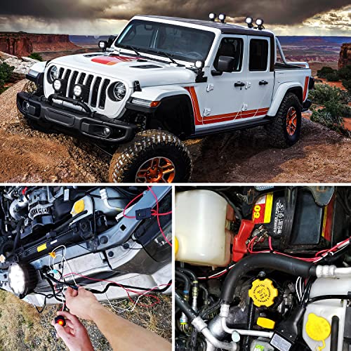 Nilight LED Light Bar Wiring Harness 2 PCS 12 AWG Extension Kit 10 Feet for Off Road Work Lights Driving Fog Boat Lighting - size: 12AWG -10FT 2Pcs