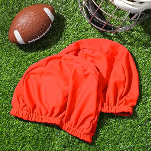Ramede Football Helmet Covers for Practice Scrimmage Cap Helmet Cover Scrimmage Cap for Youth Adult Football Hockey Training Accessories 10.4 Inch in Diameter - color: Orange Red, size: Regular Style